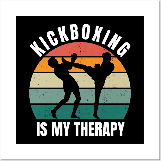 Kickboxing Is My Therapy Wall Art by footballomatic